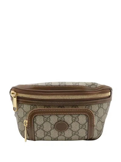 Pre-owned Gucci 2016-2026 Gg Supreme Interlocking G Belt Bag In Neutral