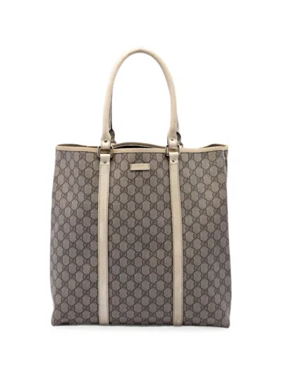 Pre-owned Gucci 2016-2026 Gg Supreme Joy Vertical Tote Bag In Grey