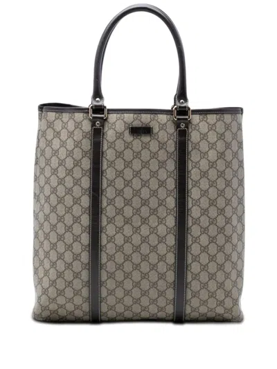 Pre-owned Gucci 2016-2026 Gg Supreme Joy Vertical Tote Bag In Neutral