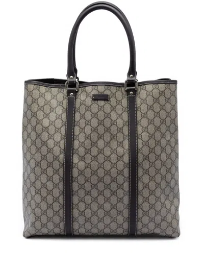 Pre-owned Gucci 2016-2026 Gg Supreme Joy Vertical Tote Bag In Neutral