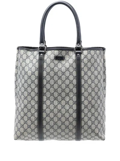 Pre-owned Gucci 2016-2026 Gg Supreme Joy Vertical Tote Bag In Neutral