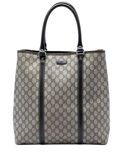 Pre-owned Gucci 2016-2026 Gg Supreme Joy Vertical Tote Bag In Neutral