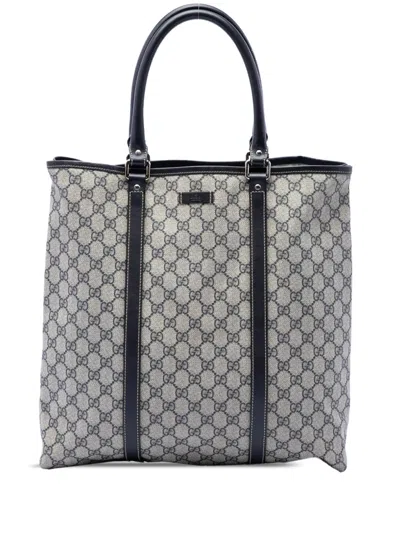 Pre-owned Gucci 2016-2026 Gg Supreme Joy Vertical Tote Bag In Neutral