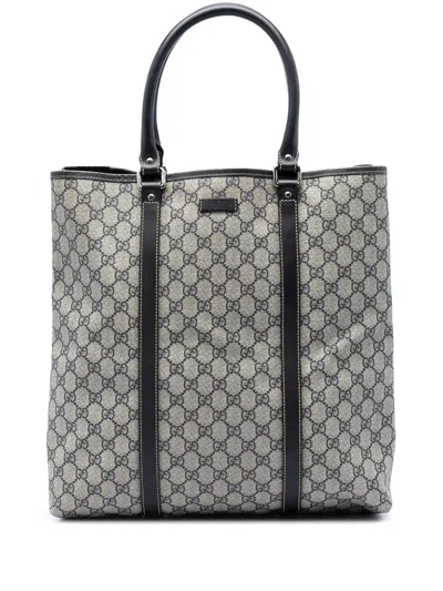 Pre-owned Gucci 2016-2026 Gg Supreme Joy Vertical Tote Bag In Neutral