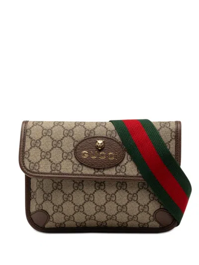 Pre-owned Gucci 2016-2026 Gg Supreme Neo Vintage Belt Bag In Neutral