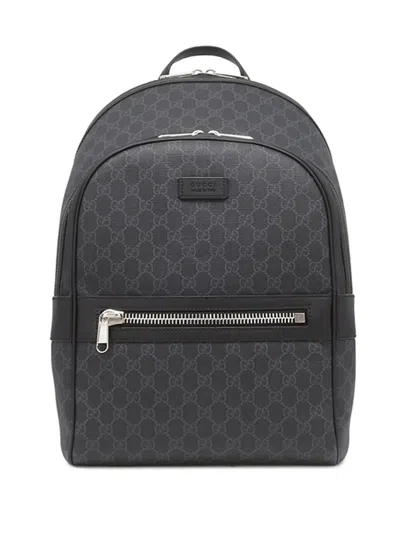 Pre-owned Gucci 2016-2026 Gg Supreme Web Backpack In Black