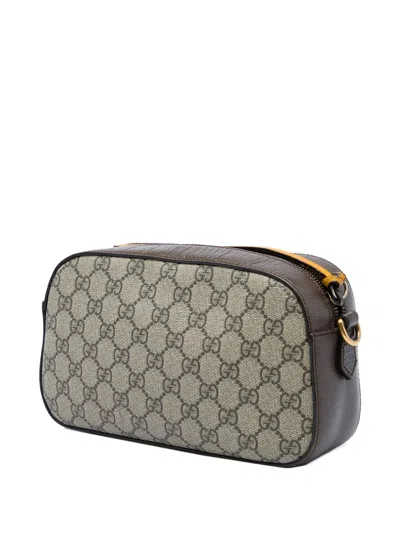 Pre-owned Gucci 2016-2026 Gg Supreme Web Neo Vintage Crossbody Bag In Neutrals