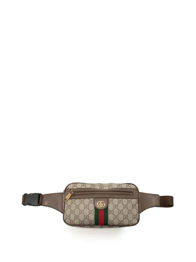 Pre-owned Gucci 2016-2026 Gg Supreme Web Ophidia Belt Bag In Neutral