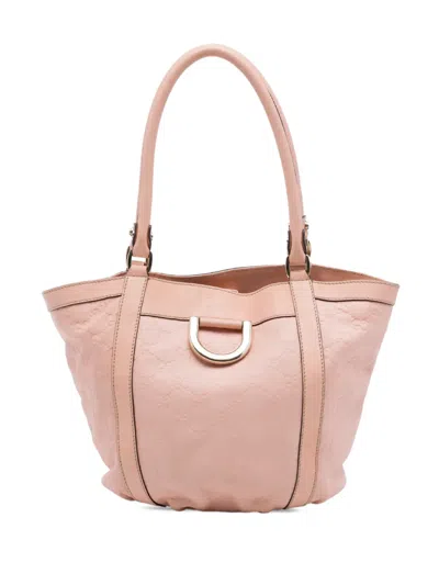 Pre-owned Gucci 2016-2026 Ssima Abbey D Ring Handbag In Pink