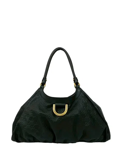 Pre-owned Gucci 2016-2026 Ssima Abbey D Ring Shoulder Bag In Black