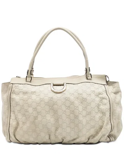 Pre-owned Gucci 2016-2026 Ssima Abbey D Ring Tote Bag In Neutral
