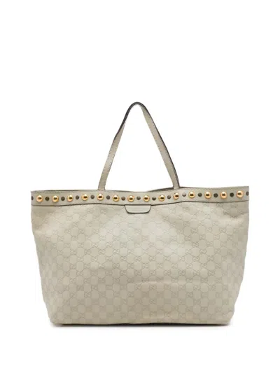 Pre-owned Gucci 2016-2026 Ssima Babouska Tote Bag In White