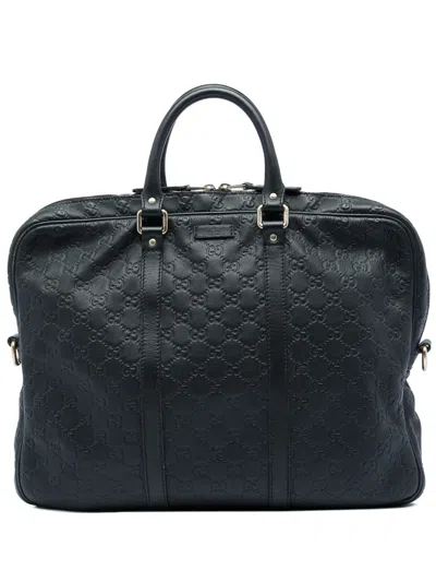 Pre-owned Gucci 2016-2026 Ssima Business Bag In Black