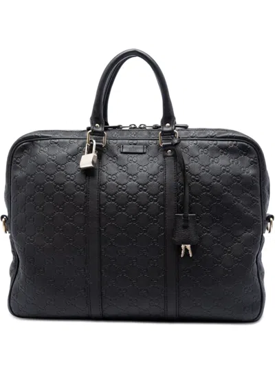 Pre-owned Gucci 2016-2026 Ssima Business Bag In Brown