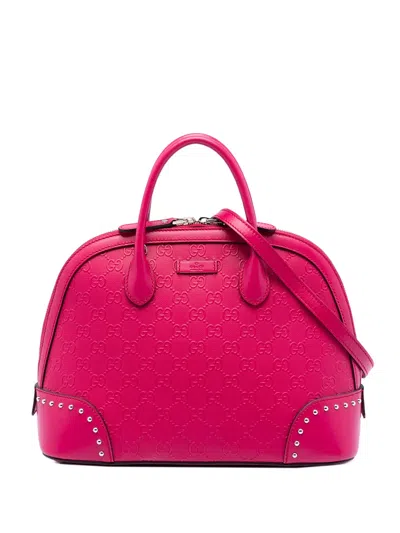 Pre-owned Gucci 2016-2026 Ssima Hilary Lux Dome Satchel In Pink