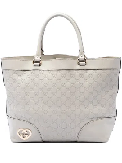 Pre-owned Gucci 2016-2026 Ssima Lovely Tote Bag In White