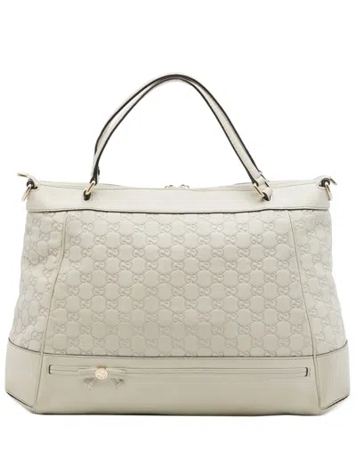Pre-owned Gucci 2016-2026 Ssima Mayfair Satchel In White