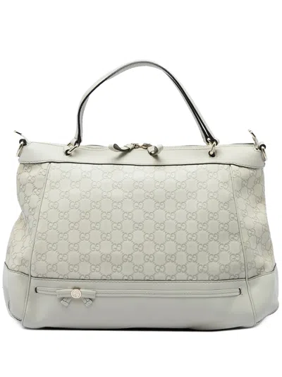 Pre-owned Gucci 2016-2026 Ssima Mayfair Satchel In White