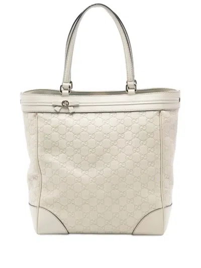 Pre-owned Gucci 2016-2026 Ssima Mayfair Tote Bag In White