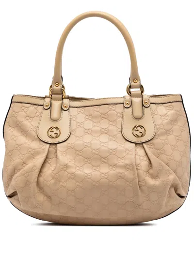 Pre-owned Gucci 2016-2026 Ssima Scarlett Tote Bag In Neutral