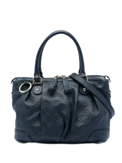 Pre-owned Gucci 2016-2026 Ssima Sukey Satchel In Blue