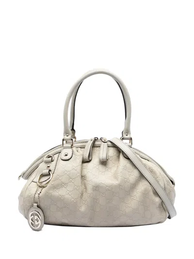 Pre-owned Gucci 2016-2026 Ssima Sukey Satchel In White