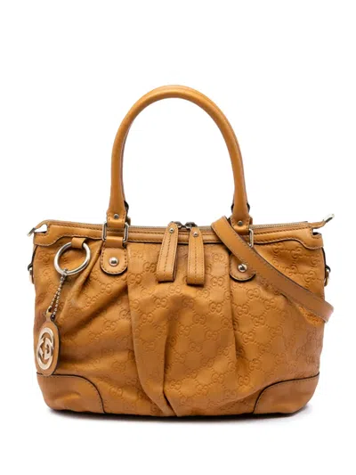 Pre-owned Gucci 2016-2026 Ssima Sukey Satchel In Yellow