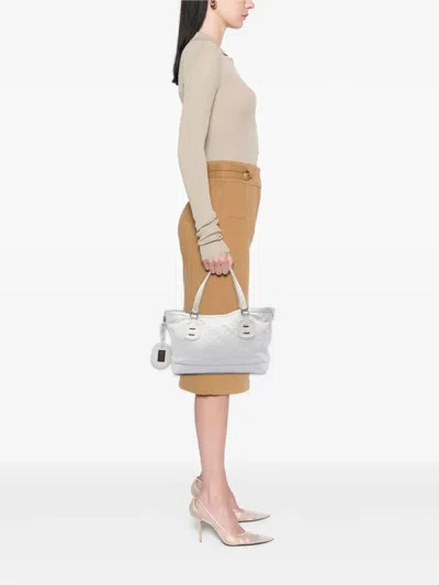 Pre-owned Gucci 2016-2026 Ssima Techno Tag Tote Bag In White