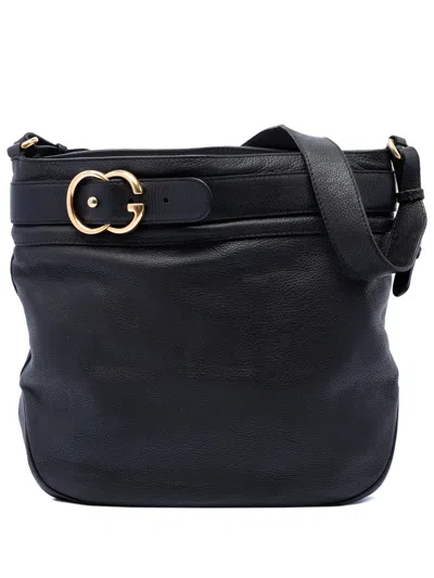 Pre-owned Gucci 2016-2026 Large Calfskin Ride Shoulder Bag In Black