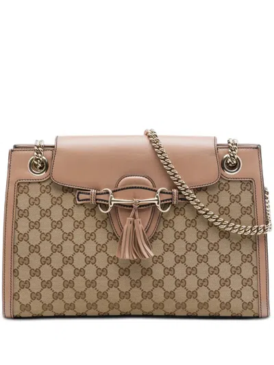 Pre-owned Gucci 2016-2026 Large Gg Canvas Emily Shoulder Bag In 中性色