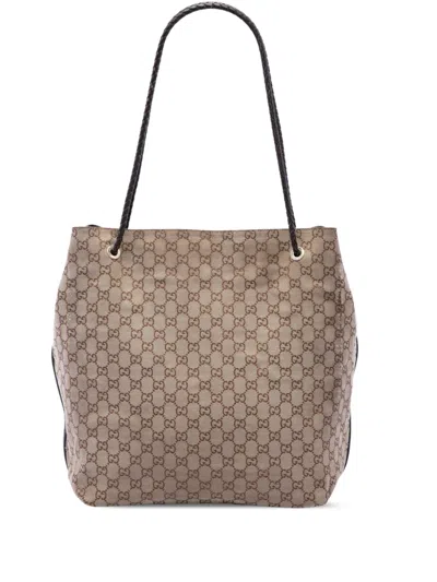 Pre-owned Gucci 2016-2026 Large Gg Canvas Gifford Tote Bag In Neutrals