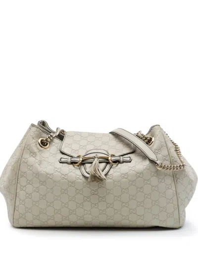 Pre-owned Gucci 2016-2026 Large Ssima Emily Tote Bag In White