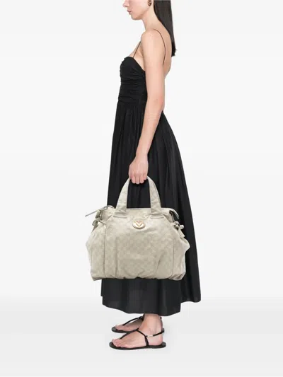 Pre-owned Gucci 2016-2026 Large Ssima Hysteria Tote Bag In White