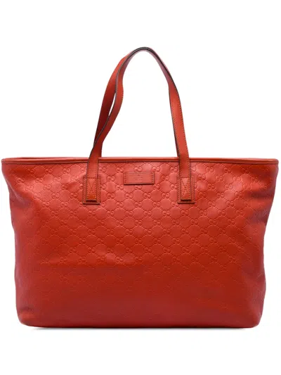 Pre-owned Gucci 2016-2026 Large Ssima Tote Bag In Orange