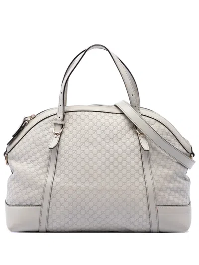 Pre-owned Gucci 2016-2026 Large Microssima Nice Dome Satchel In White