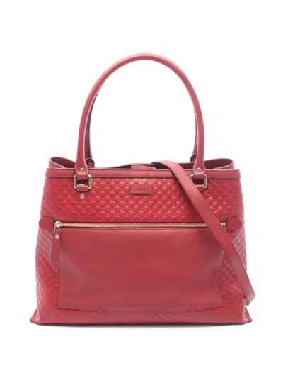 Pre-owned Gucci 2016-2026 Large Soft Microssima Satchel In Red