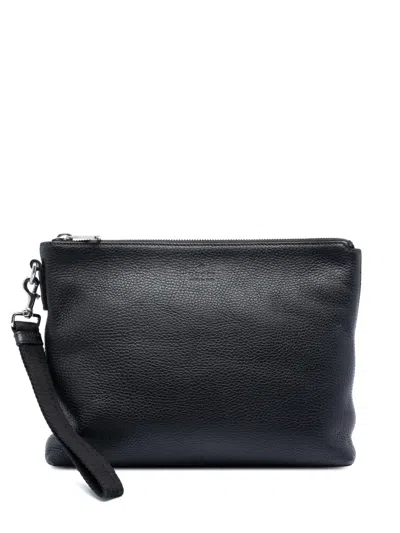 Pre-owned Gucci 2016-2026 Leather Clutch Bag In Black