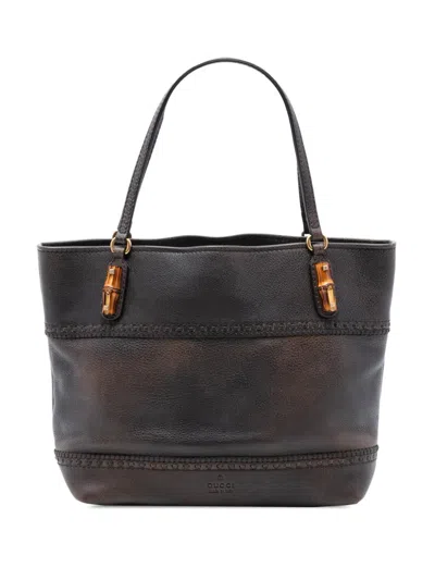 Pre-owned Gucci 2016-2026 Leather Laidback Crafty Tote Bag In Brown