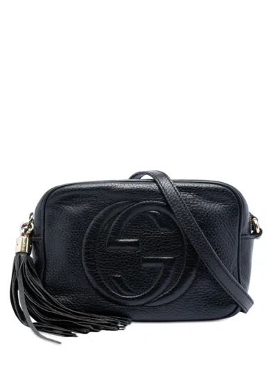 Pre-owned Gucci 2016-2026 Leather Soho Disco Crossbody Bag In Black