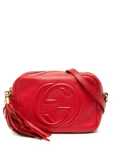 Pre-owned Gucci 2016-2026 Leather Soho Disco Crossbody Bag In Red