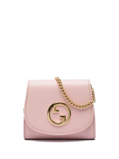 Pre-owned Gucci 2016-2026 Medium Calfskin Blondie Wallet On Chain Crossbody Bag In Pink