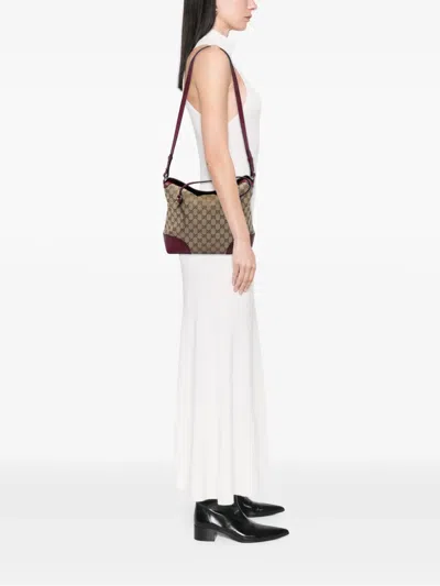 Pre-owned Gucci 2016-2026 Medium Gg Canvas Bree Fold Over Tote Satchel In 中性色
