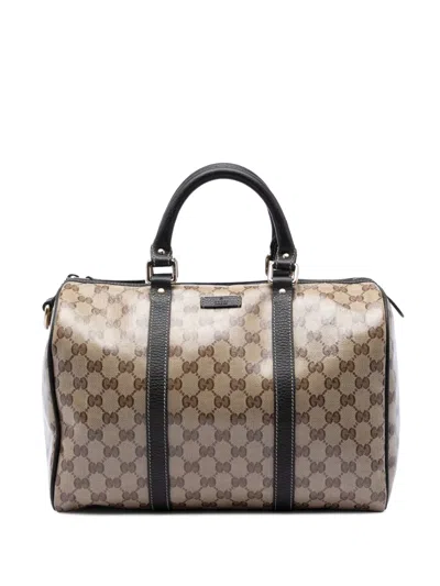 Pre-owned Gucci 2016-2026 Medium Gg Crystal Joy Boston Bag In Neutral