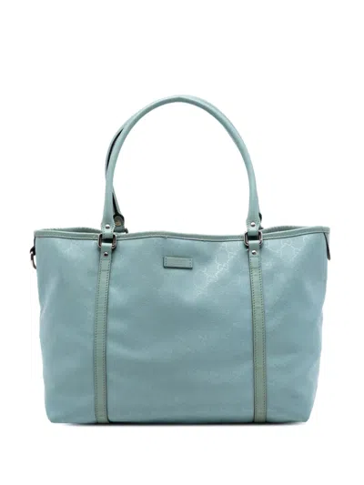Pre-owned Gucci 2016-2026 Medium Gg Imprime Joy Tote Bag In Blue