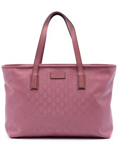 Pre-owned Gucci 2016-2026 Medium Gg Imprime Tote Bag In Pink