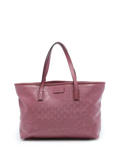 Pre-owned Gucci 2016-2026 Medium Gg Imprime Tote Bag In Pink