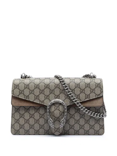 Pre-owned Gucci 2016-2026 Medium Gg Supreme Dionysus Shoulder Bag In Neutral