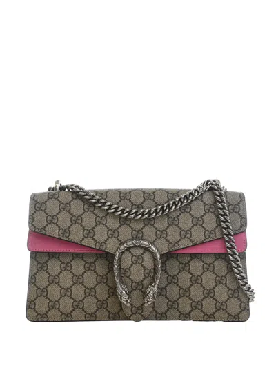 Pre-owned Gucci 2016-2026 Medium Gg Supreme Dionysus Shoulder Bag In Neutrals
