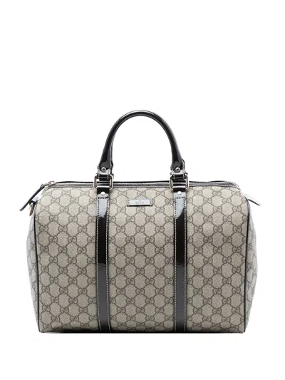 Pre-owned Gucci 2016-2026 Medium Gg Supreme Joy Boston Bag In Black