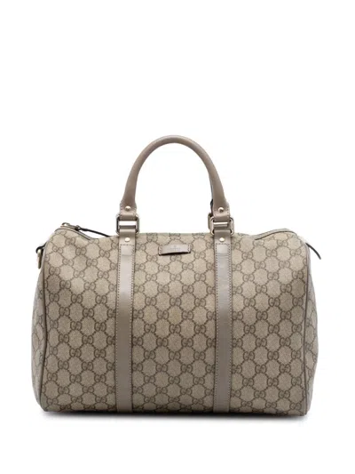 Pre-owned Gucci 2016-2026 Medium Gg Supreme Joy Boston Bag In Neutral
